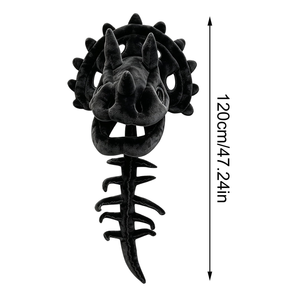 Mommy & Me Dinosaur Skeleton Costume - Wearable Plush Triceratops Dino Outfit with 3D Headgear Spine, Family Halloween Cosplay for Family