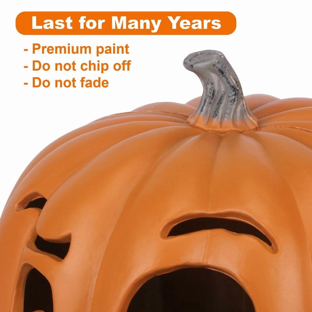 DUNCHATY 21" LED Pumpkin Light, Extra Large Angry Jack O' Lantern Halloween Decor for Outdoor Yard - Furious Face