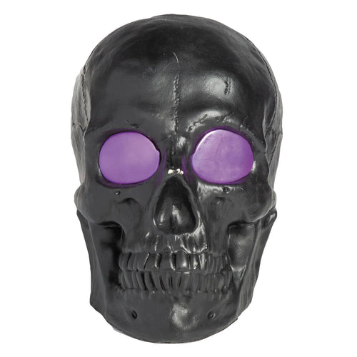 20" Light-Up LED Blow Mold Black Skull Halloween Decoration