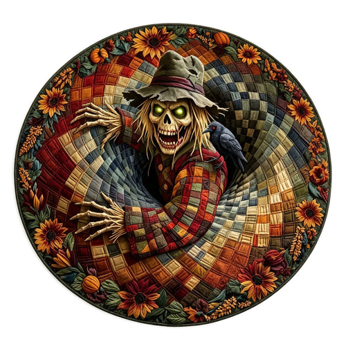 2Pcs 3D Round Halloween Doormat Set – Witch Hat Black Cat & Pumpkin Skull Design, Non-Slip Polyester Entry Mat For Indoor/Outdoor, Spooky Cute Fall Decor, Perfect Gift For Halloween Lovers (48X48")
