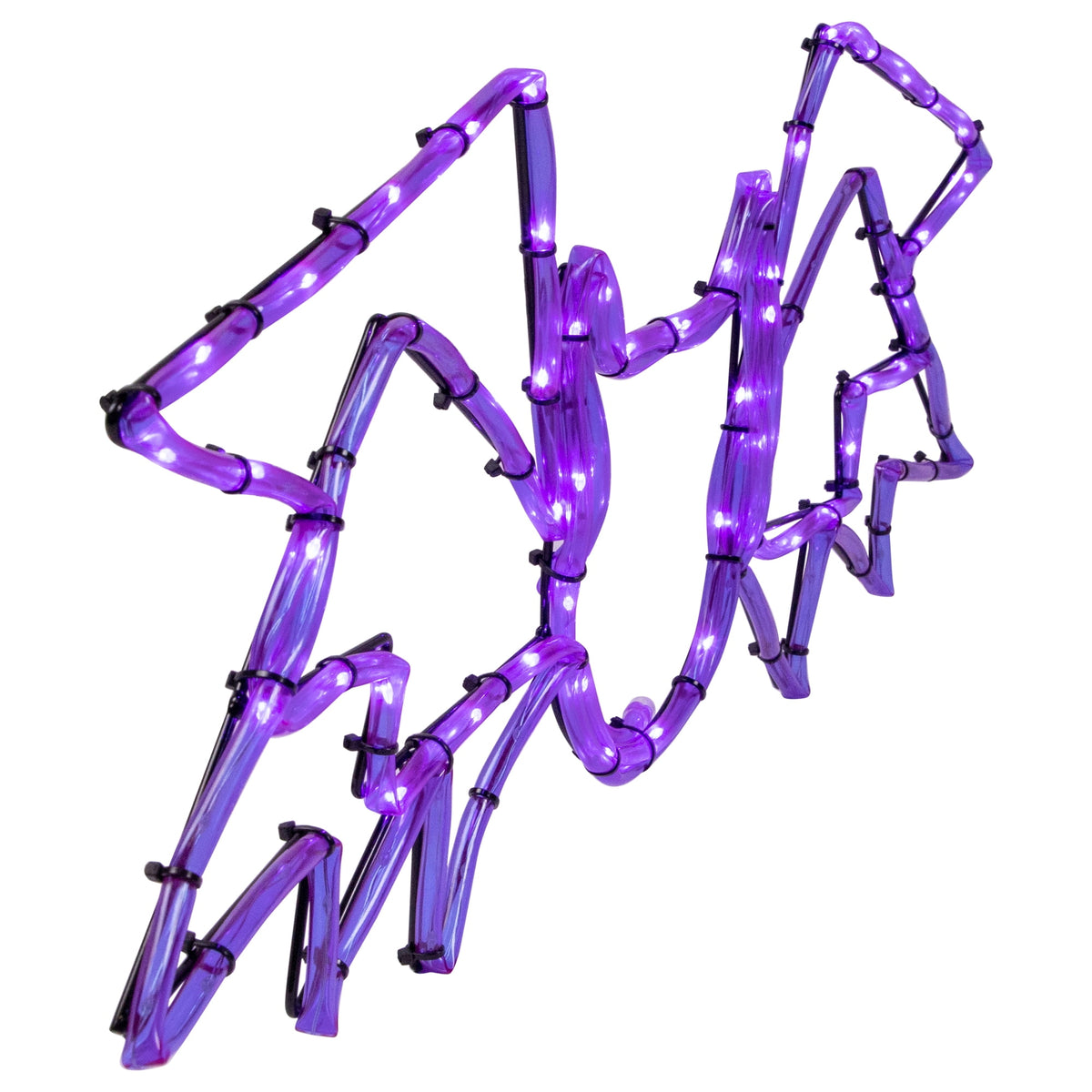 Northlight LED Lighted Bat 4-Function Halloween Window Decoration - 24" - Purple Lights