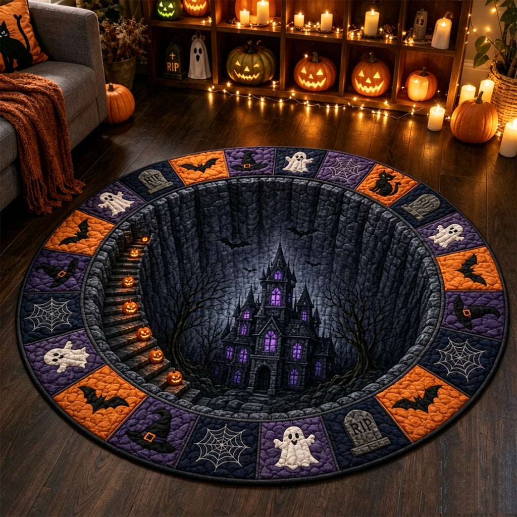 ZJNGJC 3D Circular Halloween Doormat Adding Whimsy Charm To Your Indoor Space With Weird Decoration For Festive Entryway C
