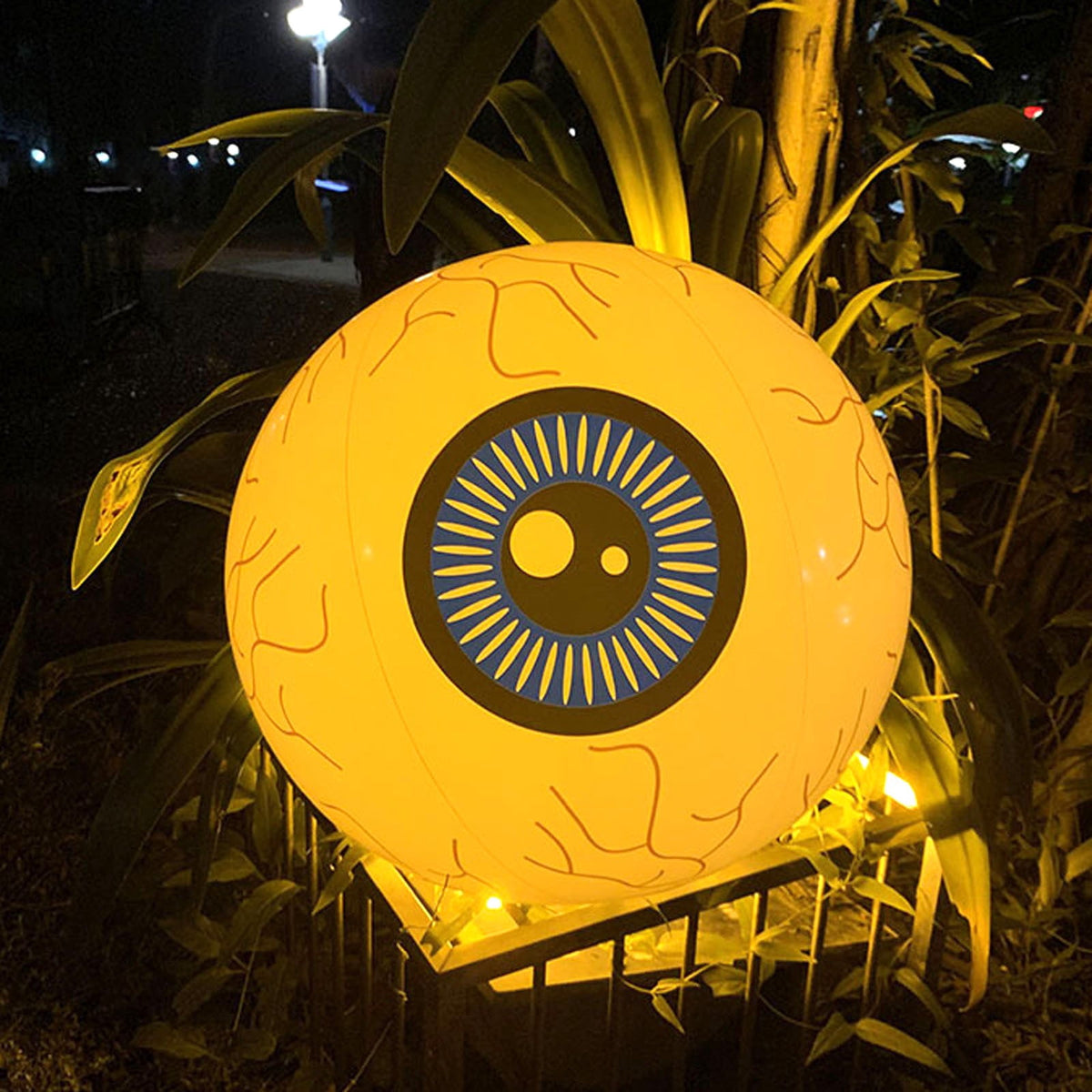 Halloween Decoration Outdoor, 16 Inch RGB LED Inflatable Eyeball Decor Waterproof Remote Control Gothic Spooky Light for Tabletop Porch and Yard Seasonal Displays