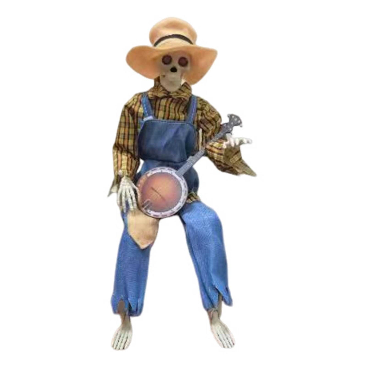 4Pcs Halloween Decorations Activate Music Multilingual Skeleton Halloween Autumn Interior Decoration Photos Props Photos Props Desktop Ornament 5.1"X4.3"X2"