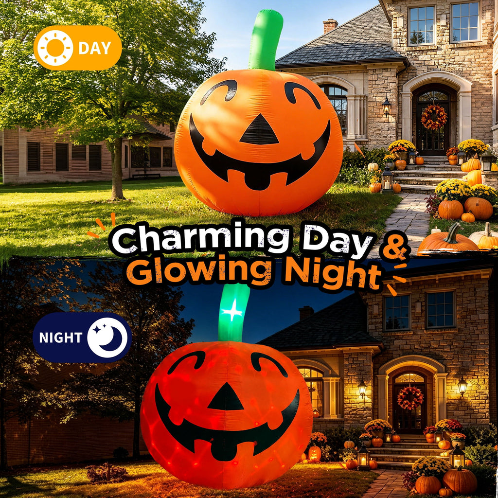Goosiay 10ft Halloween Inflatable Pumpkin Decoration with Built-in LED Lights, Outdoor Yard Blow up for Halloween Party, Yard, Garden, Lawn