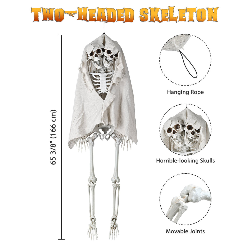 Yescom 5.6ft Halloween Pirate Captain Skeleton Life Size Human Bone Movable Joints Outdoor Decor 2026