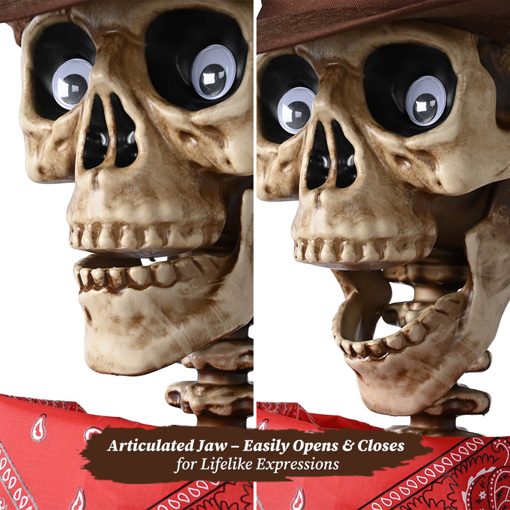 Yescom 5.6ft Halloween Pirate Captain Skeleton Life Size Human Bone Movable Joints Outdoor Decor 2026