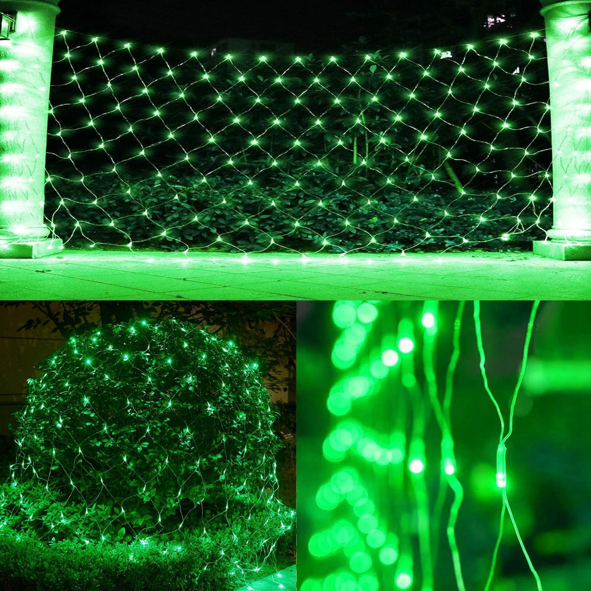 Garden Net Lights, Battery Operated 672 LED Waterproof Net Mesh Lights with 8 Modes, 6x4M Fairy String Lights for Outdoor Indoor Christmas Tree, Bush, Backyard, Garden, Party Décor