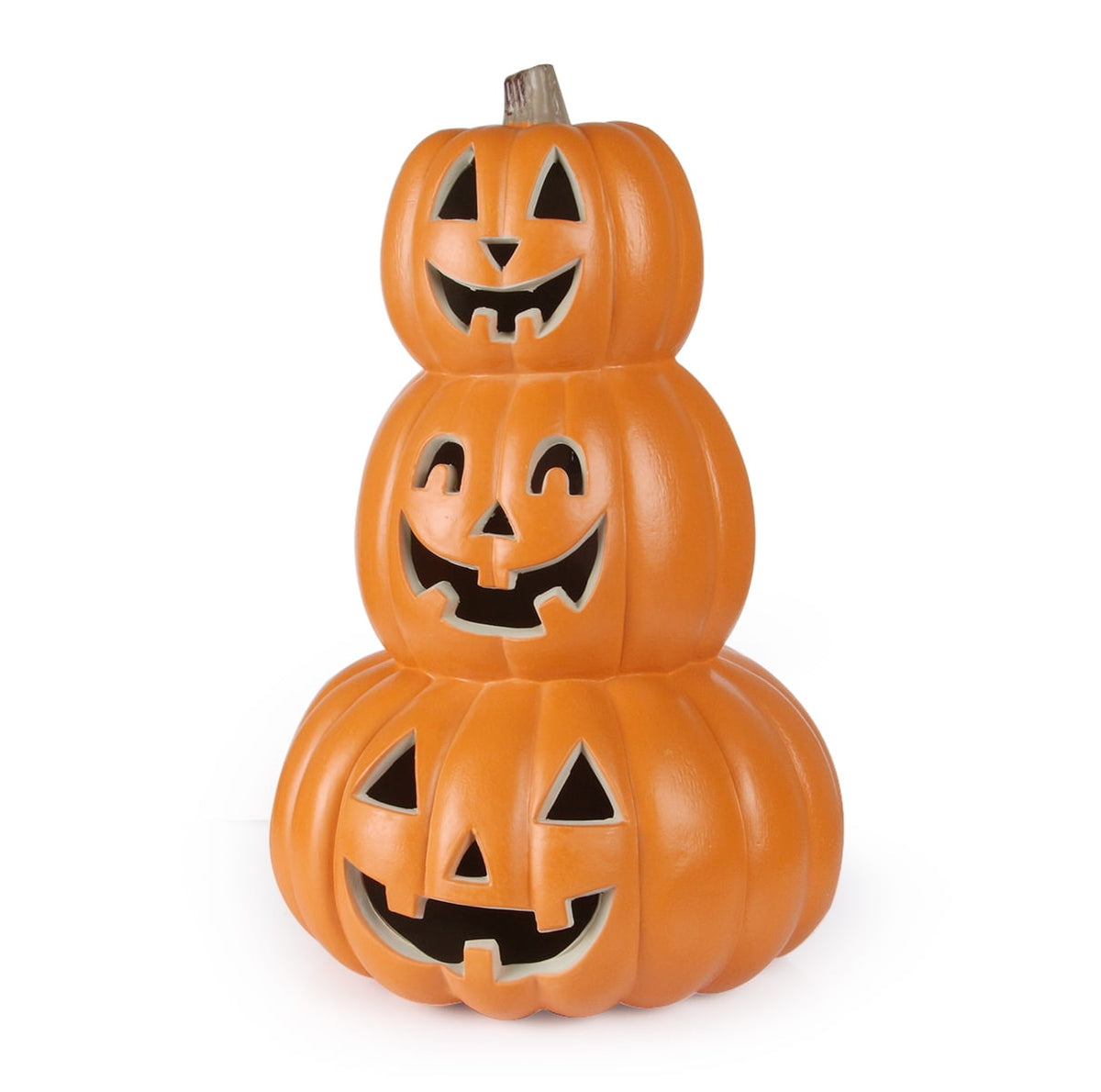 Gamexcel 10" + 14" Pre-Lit Jack O'Lanterns - Indoor/Outdoor Halloween Decorations for Party & Home, Lighted Pumpkin, 2 Pack, Orange