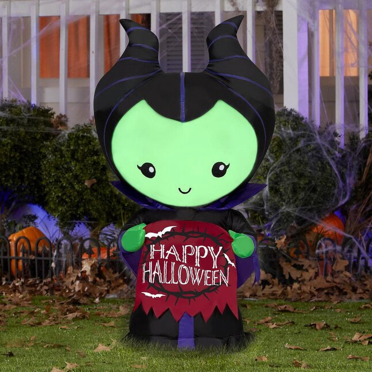 3.5' Gemmy Airblown Inflatable Halloween Disney's Maleficent w/ Banner Yard Decoration 551651