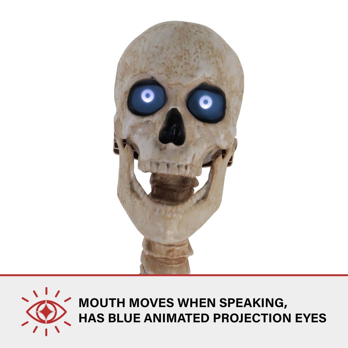 Haunted Hill Farm 8.0-Ft. Tall Motion-Activated Towering Skeleton, Premium Talking Halloween Animatronic, Plug-In
