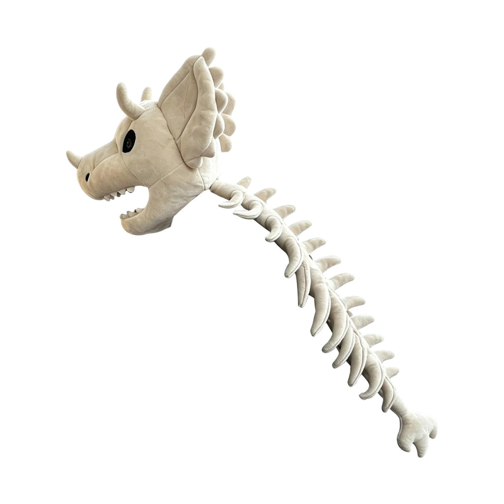 1 Pc Realistic Dinosaur Skeleton Costume Set Headpiece and Spine Dinosaurs Fossil Jumpsuit Stuffed for Halloween, Perfect Holiday Gift Halloween Gift Birthday Gift, 31.5 Inch, White Musical Style