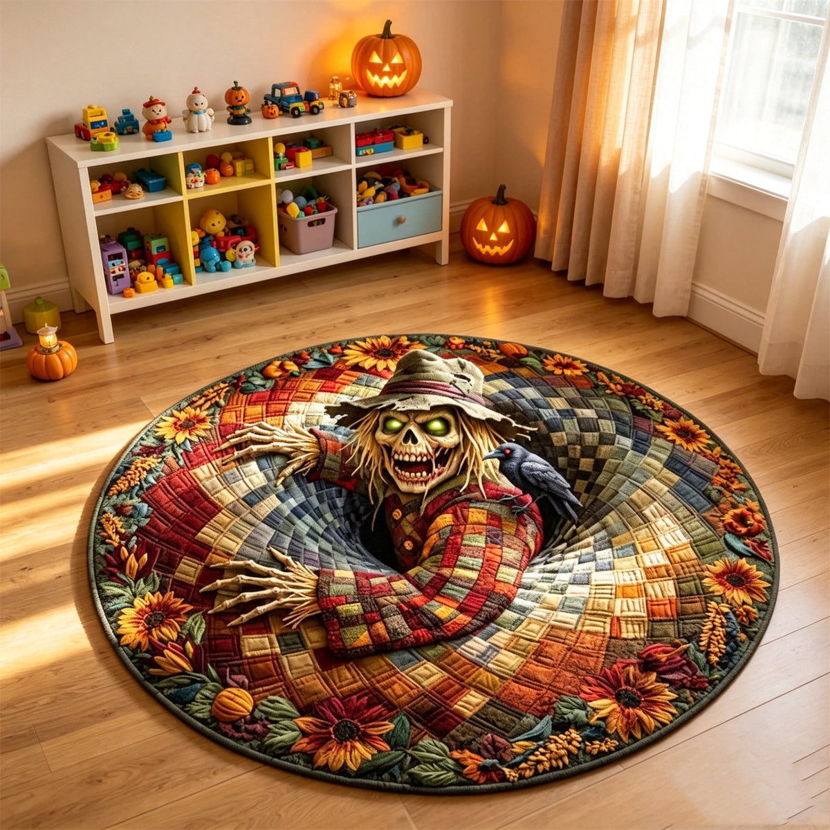 ZJNGJC 3D Circular Halloween Doormat Weird Decoration For Indoor Space Adding Whimsy Charm To Your Home Entryway Floor Mat D