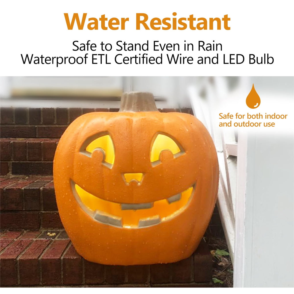 20 Inch LED Jack O' Lantern - Pre-Lit Halloween Pumpkin With Smile Face Indoor/Outdoor