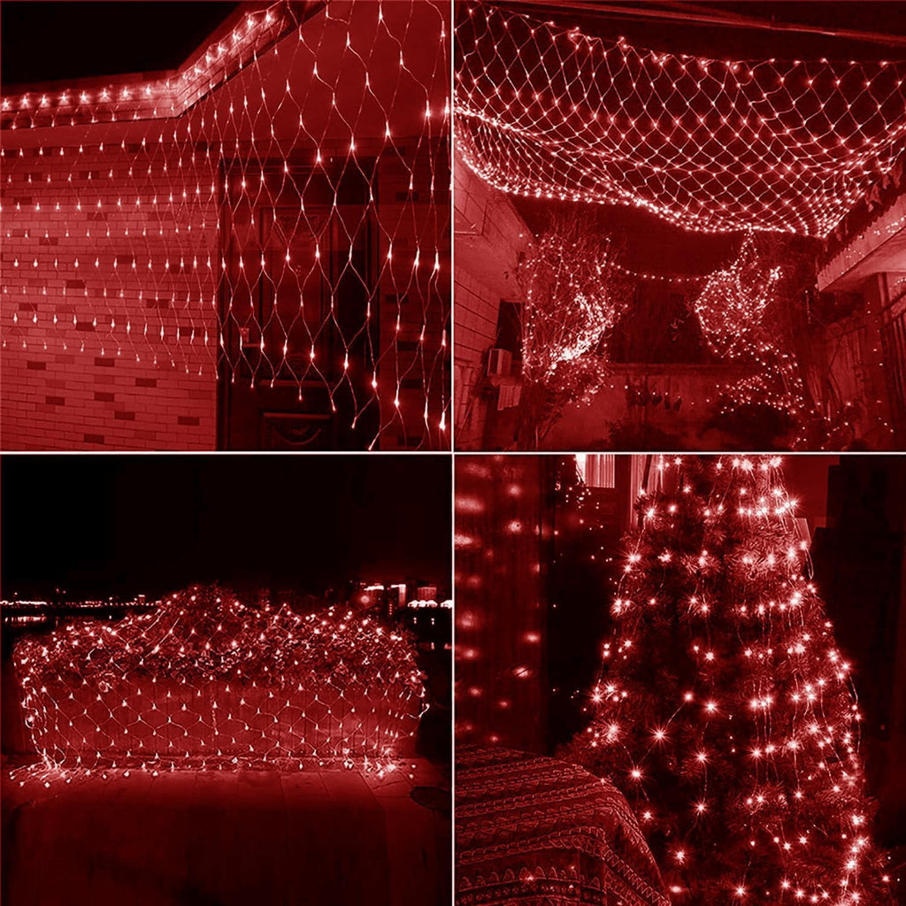 Garden Net Lights, Battery Operated 672 LED Waterproof Net Mesh Lights with 8 Modes, 6x4M Fairy String Lights for Outdoor Indoor Christmas Tree, Bush, Backyard, Garden, Party Décor