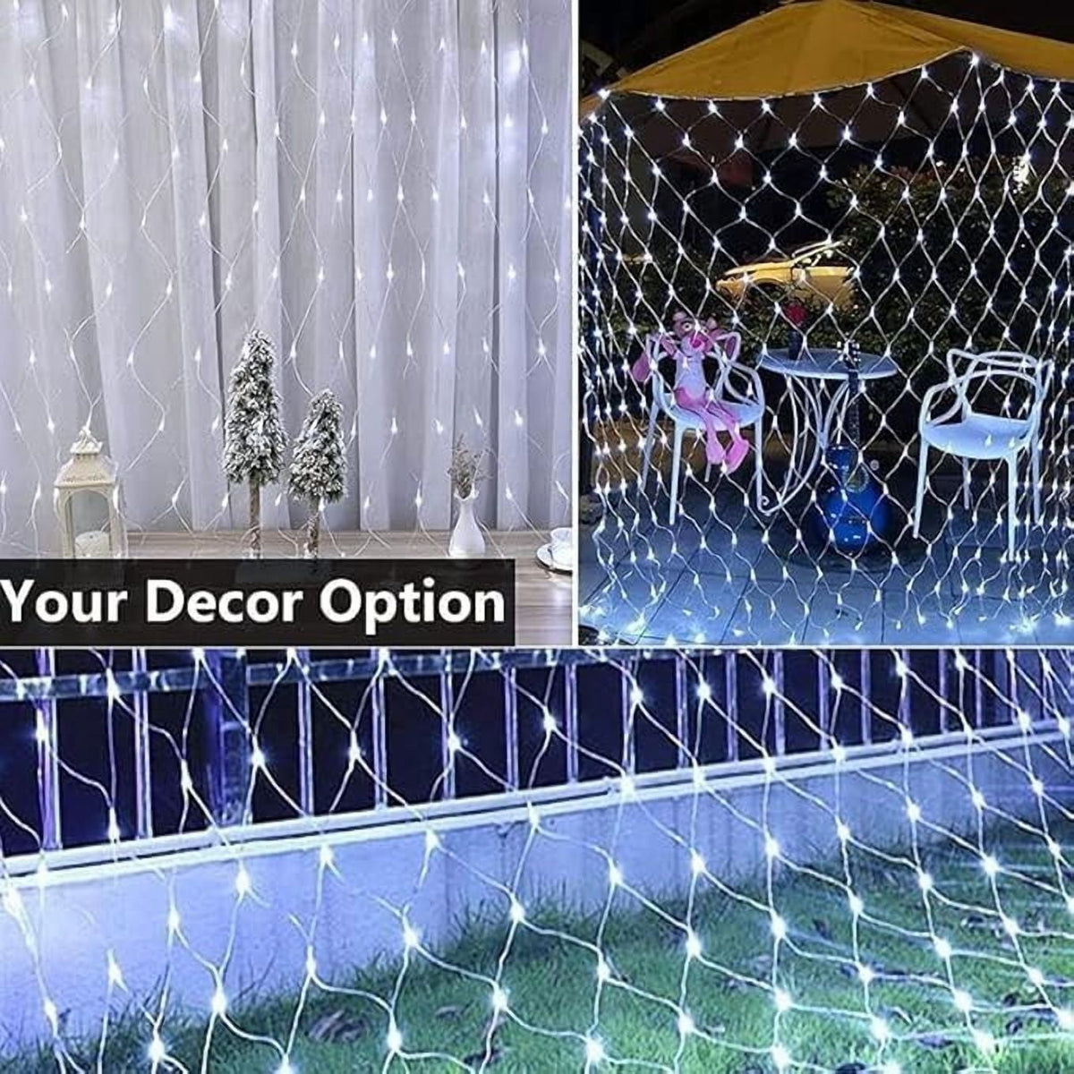 SHANJIA Garden Net Lights Battery Operated, 4mx6m 672LEDMesh Fairy String Lights Fairy Net Lights 8 Modes Waterproof Net Mesh String Lights for Garden Balcony Decor