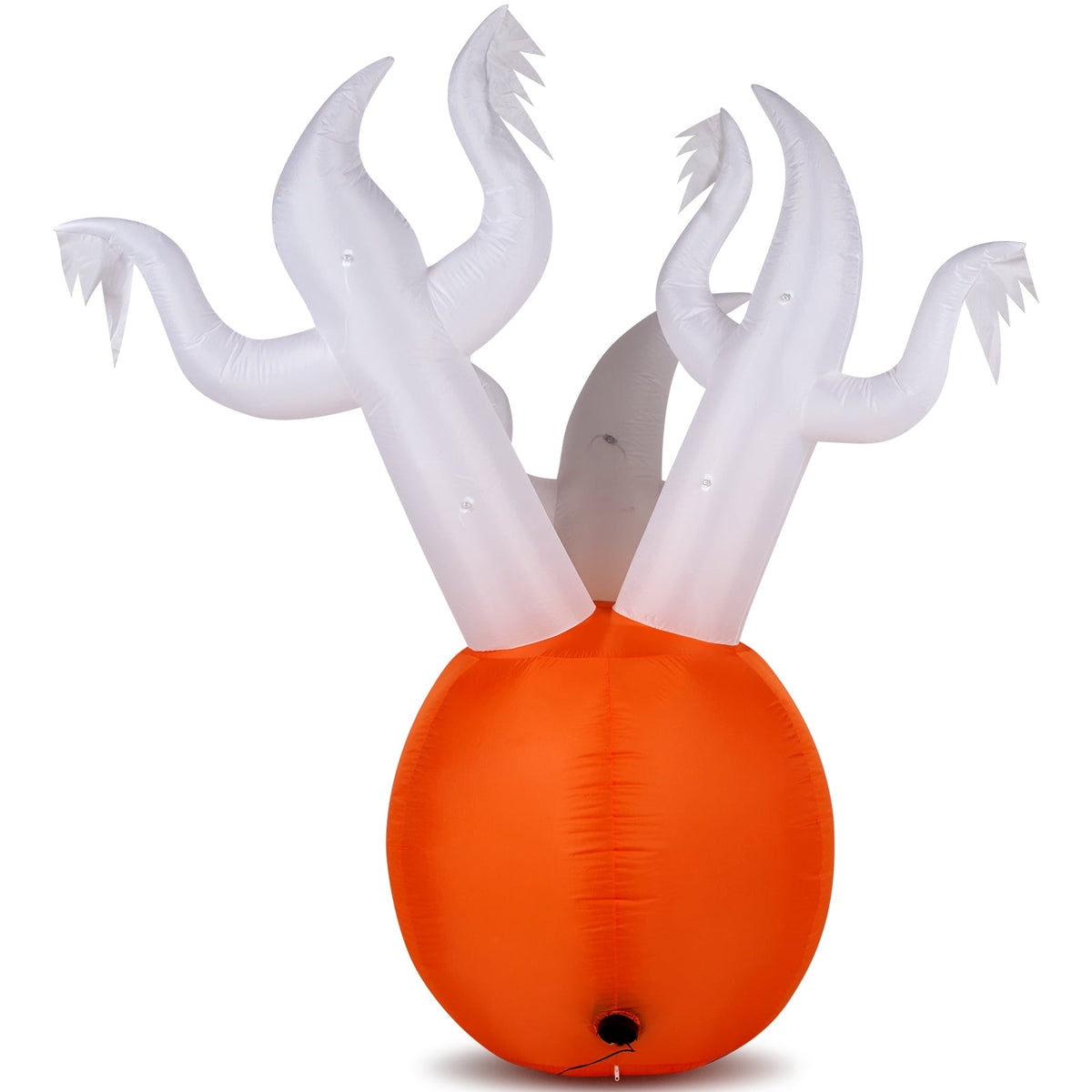 5.9ft Halloween Inflatable Pumpkin Ghost with LED Lights Scary Blow Up Yard Decor 1 Pack Set