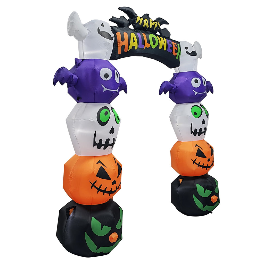 8.2FT Halloween Inflatable Pumpkin Archway with 7 LED Lights for Yard Display