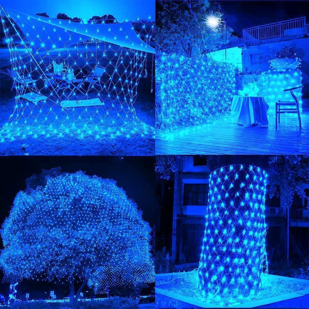 Garden Net Lights Battery Operated 4x6M 672LED Waterproof Net Mesh String Lights 8 Modes Fairy Lights for Indoor Outdoor Christmas Tree Bush Garden Backyard Décor