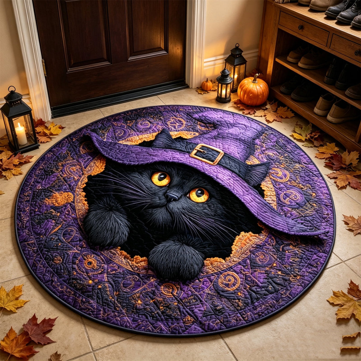 ZJNGJC 3D Circular Halloween Doormat Weird Decoration Whimsy Charm To Your Indoor Space With Festive Welcome Mat For Entryway D