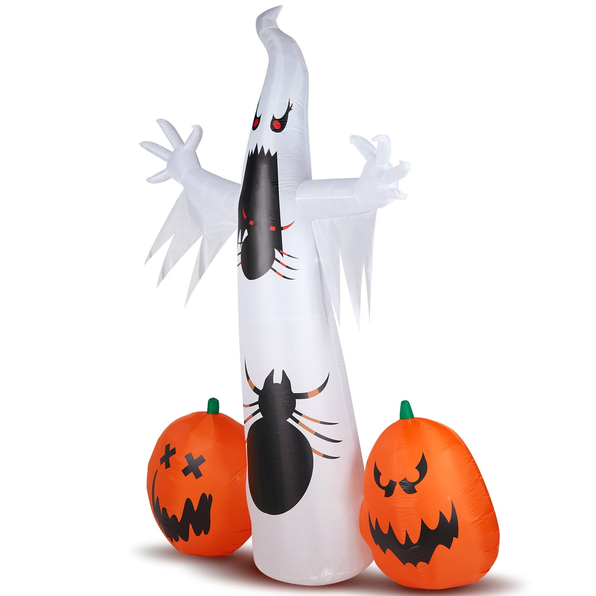 11.8FT Halloween Inflatable Ghost Spider Pumpkin with LED Lights for Yard