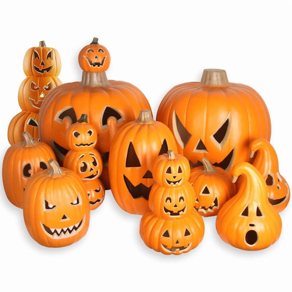 DUNCHATY 21" LED Pumpkin Light, Extra Large Angry Jack O' Lantern Halloween Decor for Outdoor Yard - Furious Face