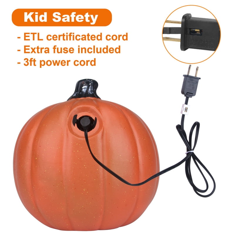 DUNCHATY 21" LED Pumpkin Light, Extra Large Angry Jack O' Lantern Halloween Decor for Outdoor Yard - Furious Face