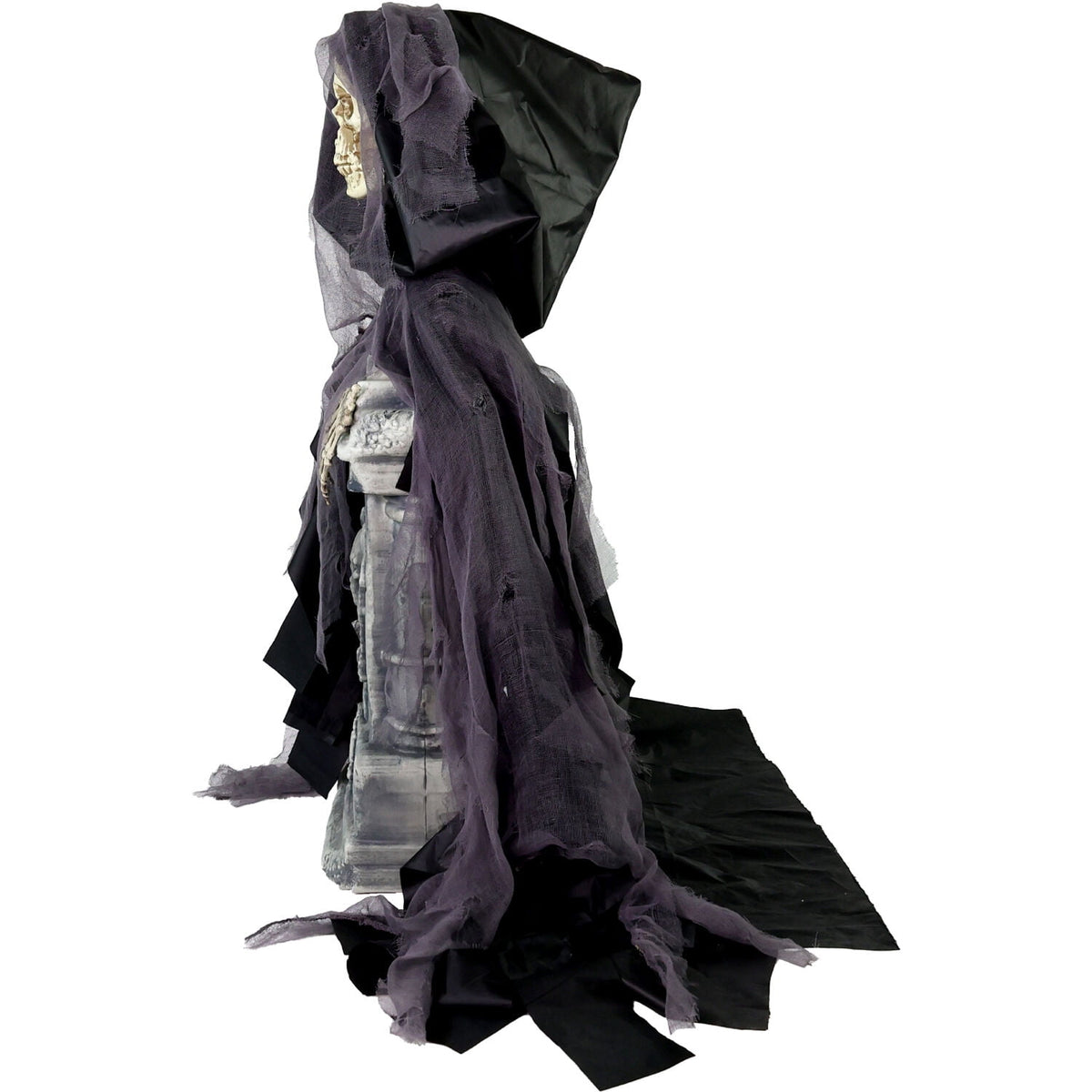 Haunted Hill Farm 3.0-Ft. Touch-Activated Rising Reaper with Tombstone Halloween Accessory