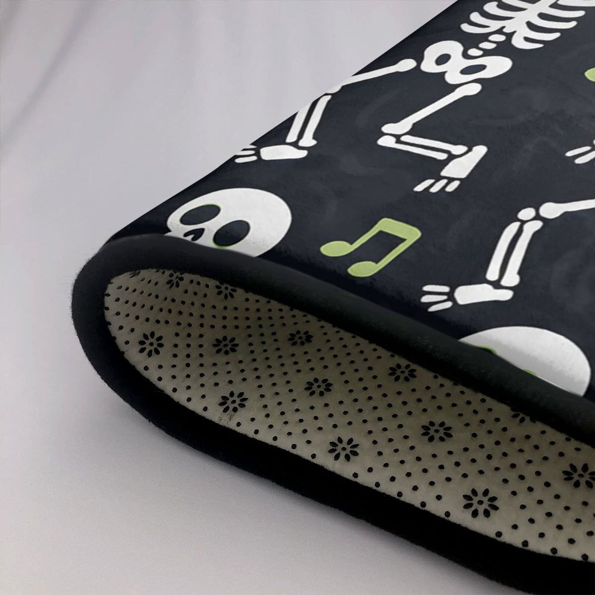Flannel Floor Mat 63x48in Non-Slip Wear-Resistant Memory Sponge Point Plastic Bottom For Living Room Office Coffee Table Bed Balcony Dancing Skeleton Halloween Pattern