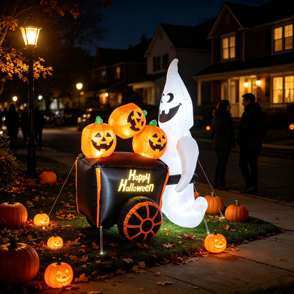 Weatherproof Inflatable Halloween Decor with LED Lights and Blower for Outdoor Display