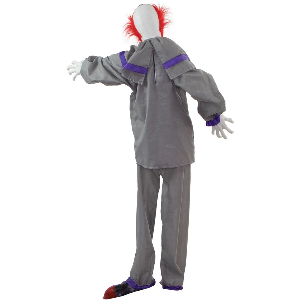 Haunted Hill Farm Animatronic 4.6-Ft. Swinging Clown with Lights and Sound, Indoor or Covered Outdoor Halloween Decoration