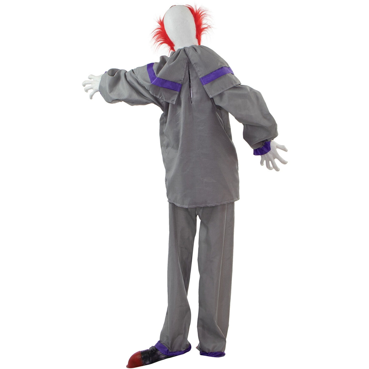 Haunted Hill Farm Animatronic 4.6-Ft. Swinging Clown with Lights and Sound, Indoor or Covered Outdoor Halloween Decoration