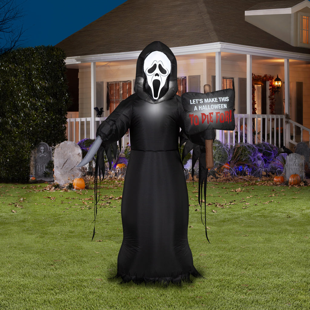 Airblown Halloween Yard Inflatable Light Ghostface Medium FunWorld, 5 ft