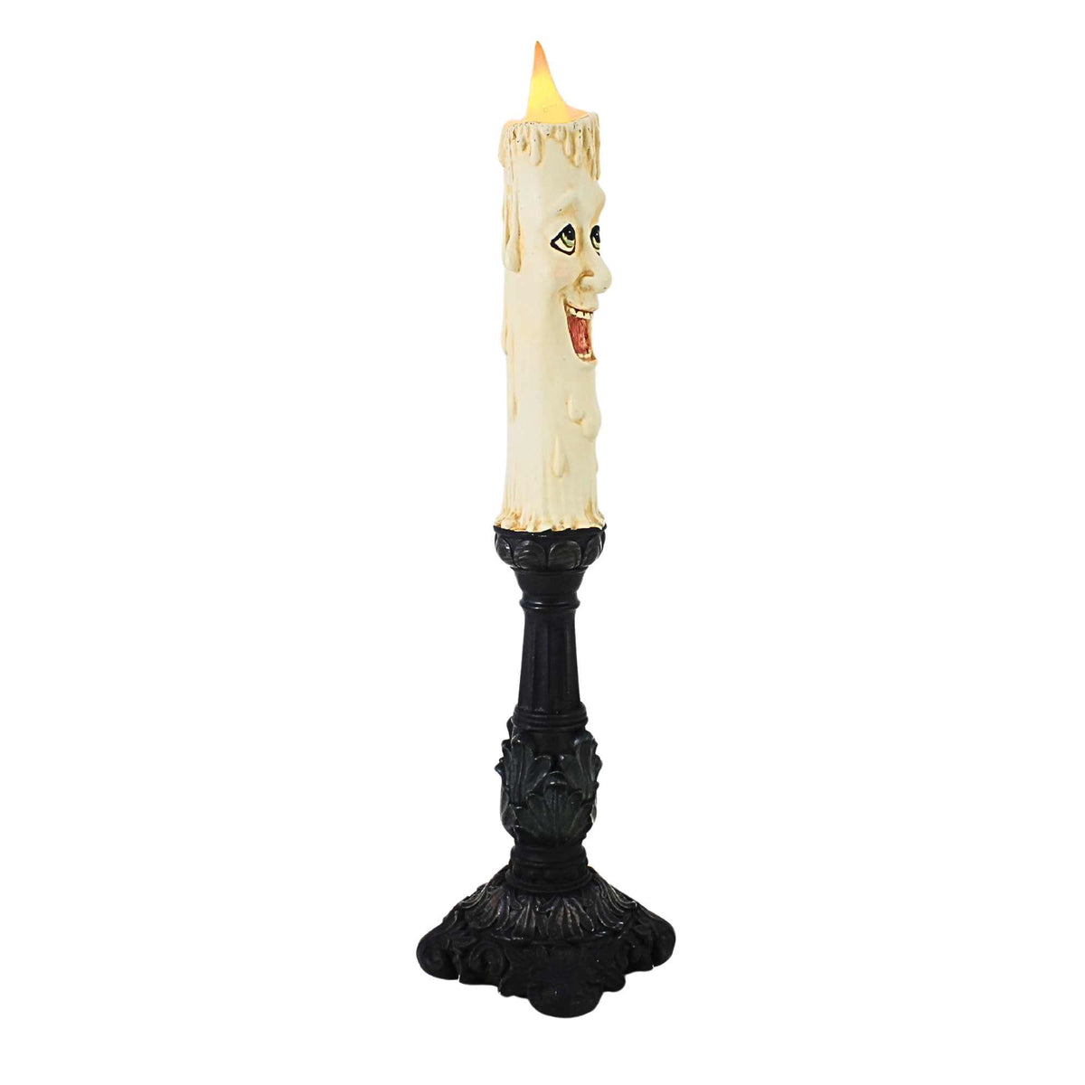 December Diamonds 17.00In 17 Inch Spooky Face Candlestick, Resin, Halloween Light 2930563